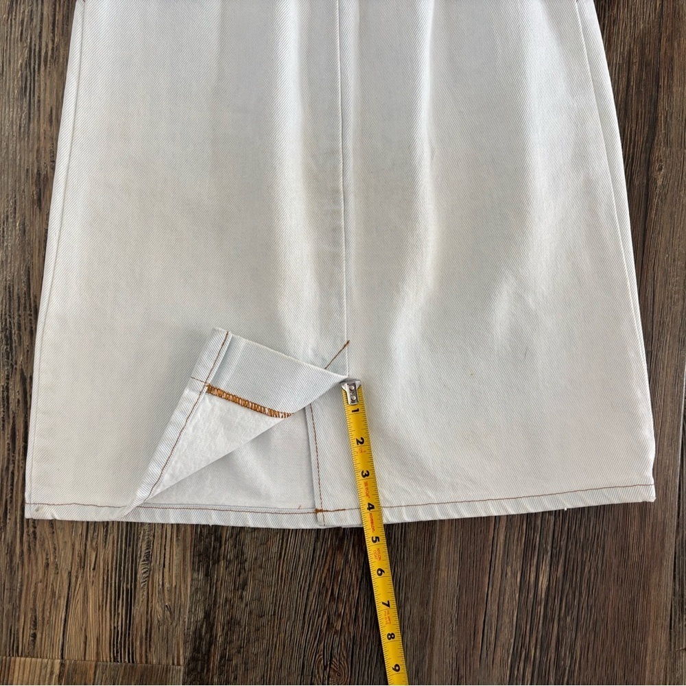 Vtg Vivaldi Jeanswear Denim Pencil Skirt Size 8 White w/Hint of Blue 80s 90s - Picture 9 of 12